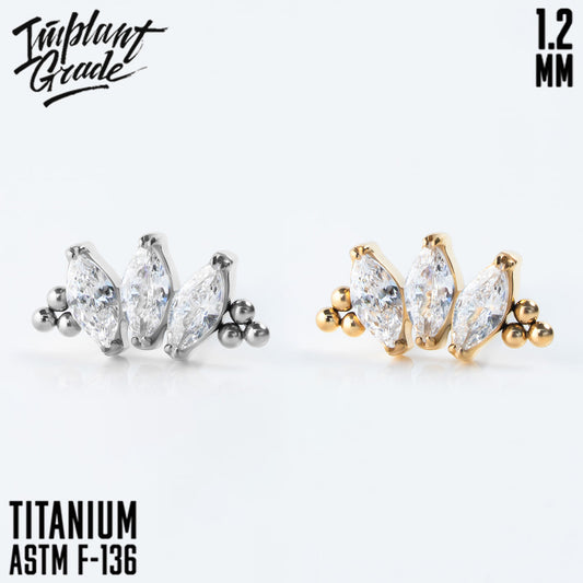 Marquise vol. 2 Bead 2 prong set Cluster 1.2