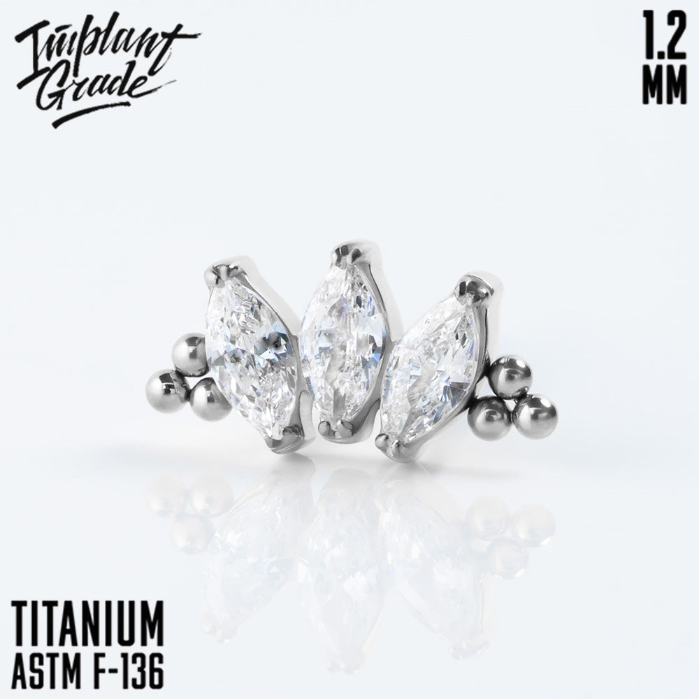 Marquise vol. 2 Bead 2 prong set Cluster 1.2