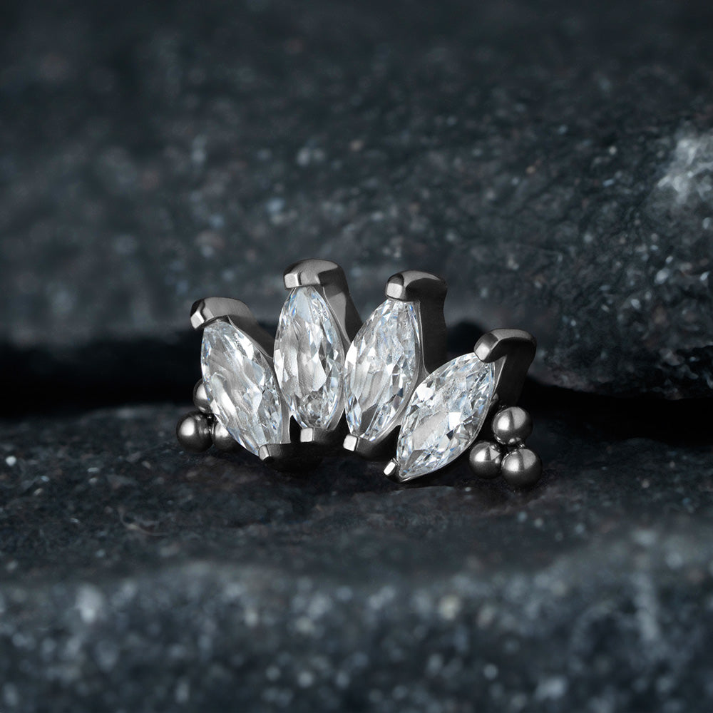 4 Stones Bead Marquise Cluster 1.2