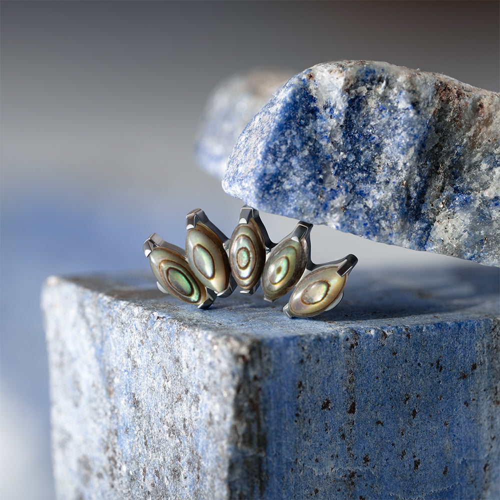 5 Stones Marquise Abalone Shell Cluster 1.2