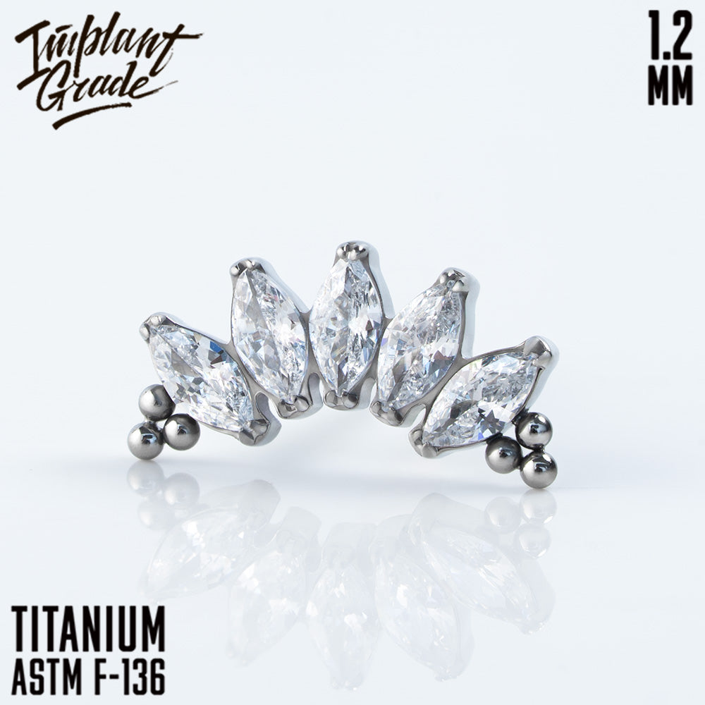 5 Stones Bead Marquise Cluster 1.2