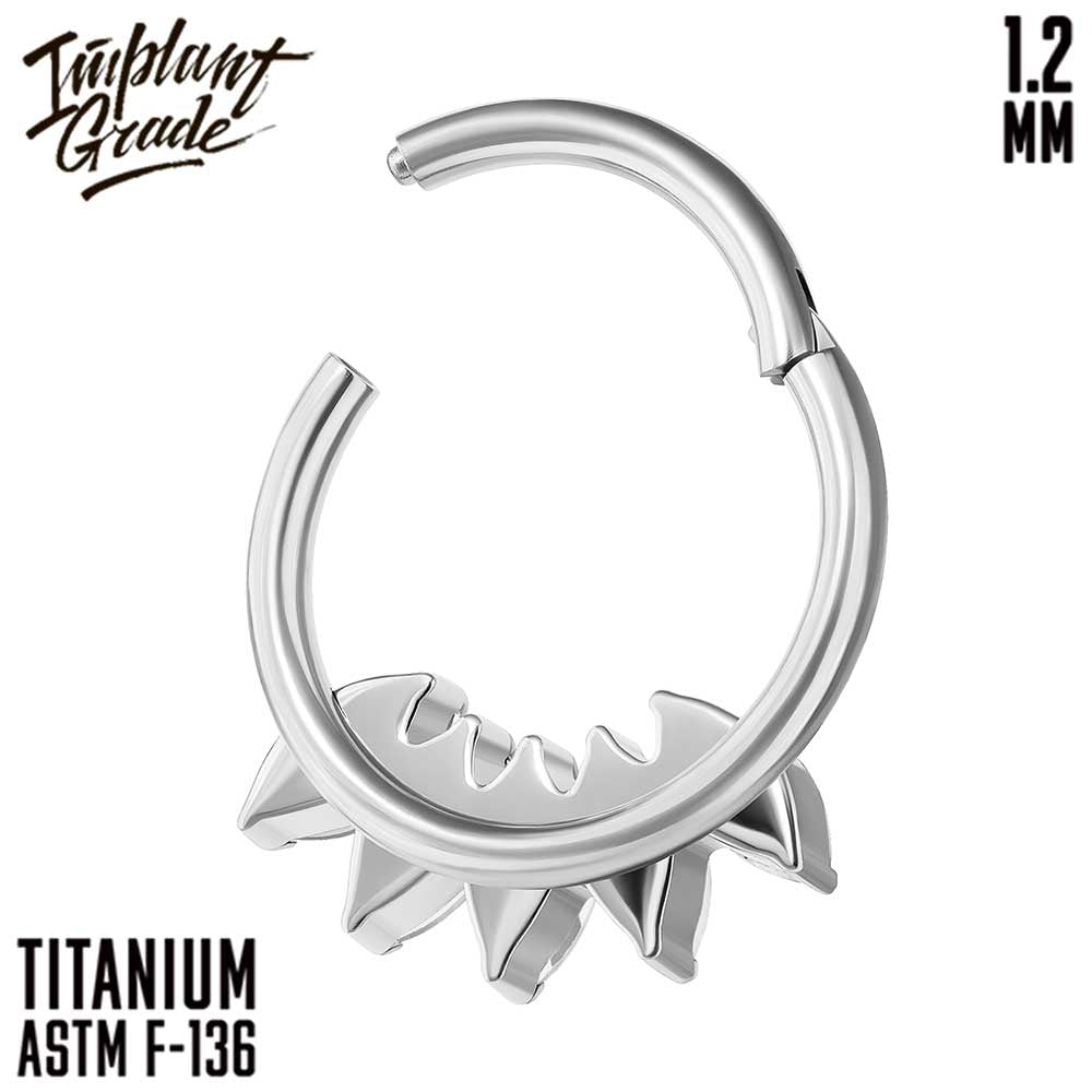 5 Stones Iris Gold sandstone Hinged Segment Ring 1.2 (16 G)