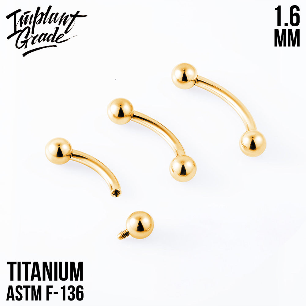 Gold Curved barbell 1.6 (14 G)