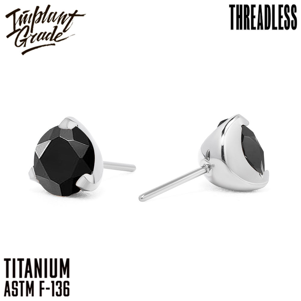 Threadless three prong set Black top