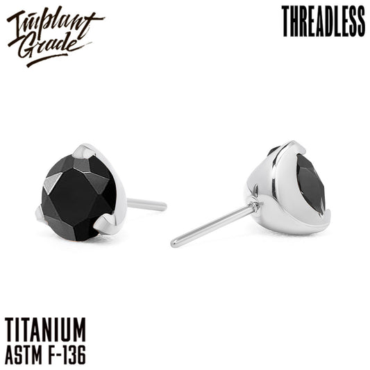 Threadless three prong set Black top