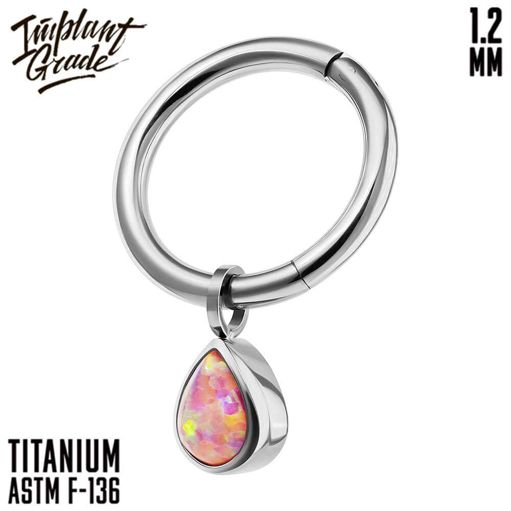 Drop Opal Hinged Segment Ring 1.2 (16 G)
