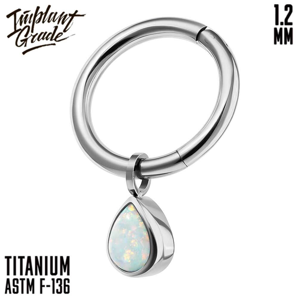 Drop Opal Hinged Segment Ring 1.2 (16 G)