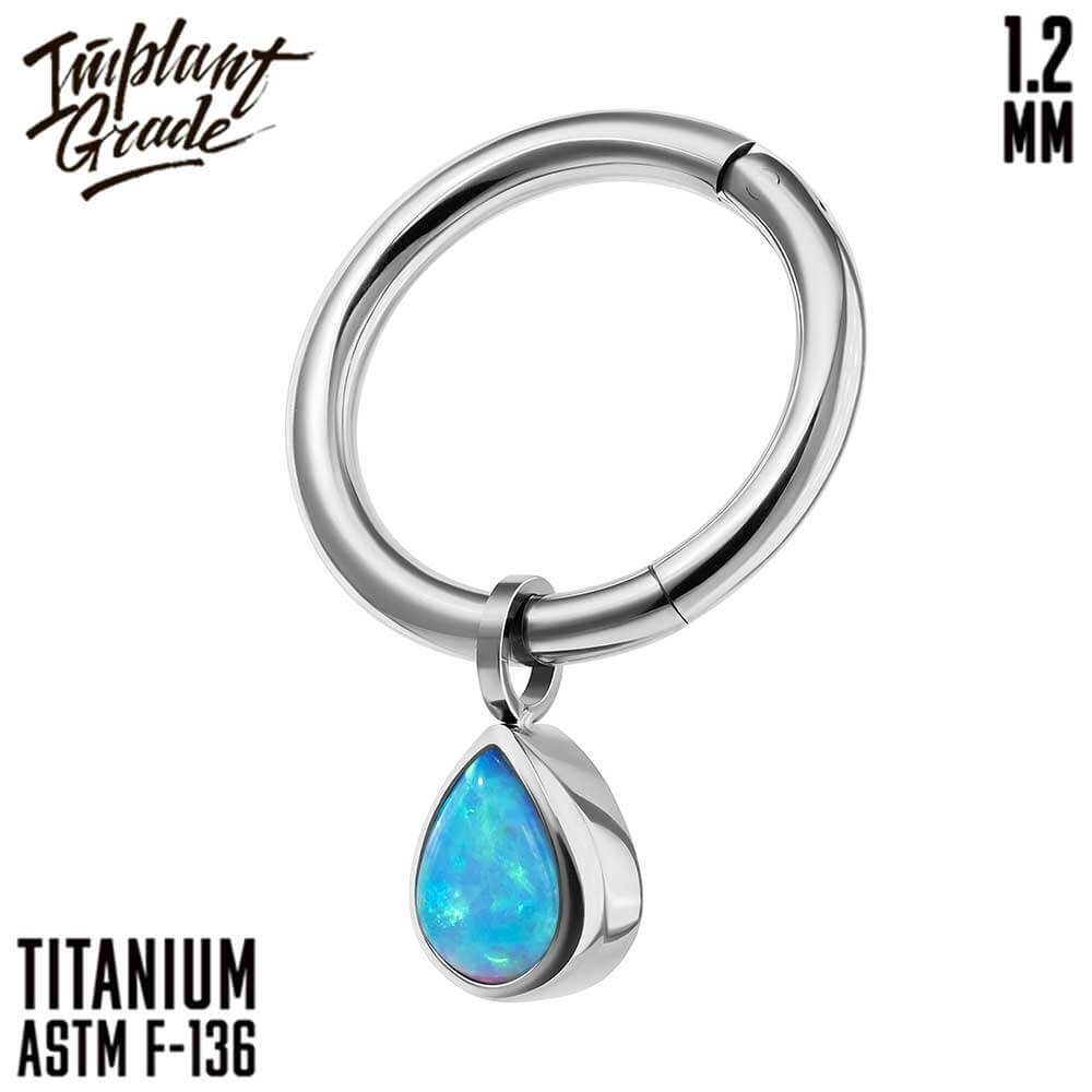 Drop Opal Hinged Segment Ring 1.2 (16 G)