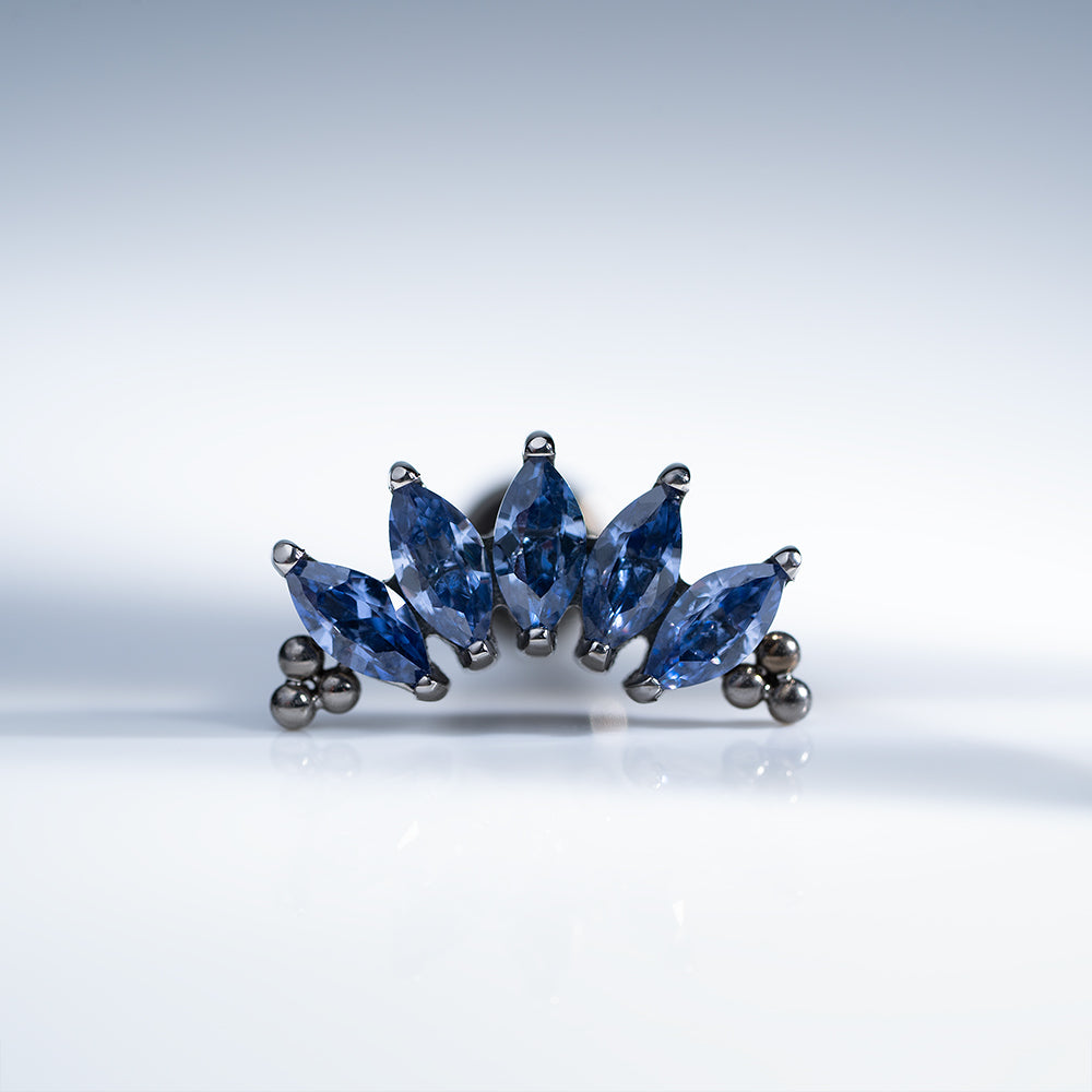 5 Stones Bead Marquise Tanzanite Cluster 1.2