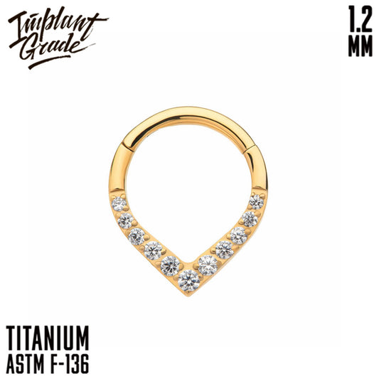 Gold Drop Hinged Segment Ring 1.2 (16 G)