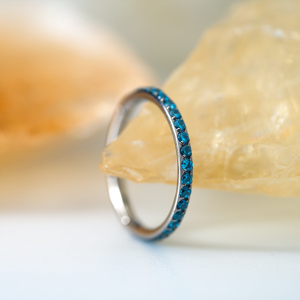 Twilight Aqua Hinged Segment Ring 1.2 (16 G)