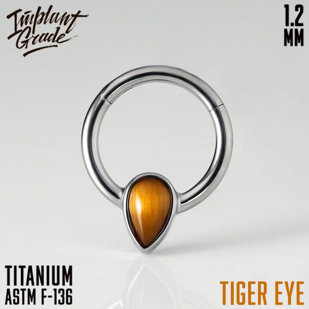 Natural Stone Drop Hinged Segment Ring 1.2 (16 G)