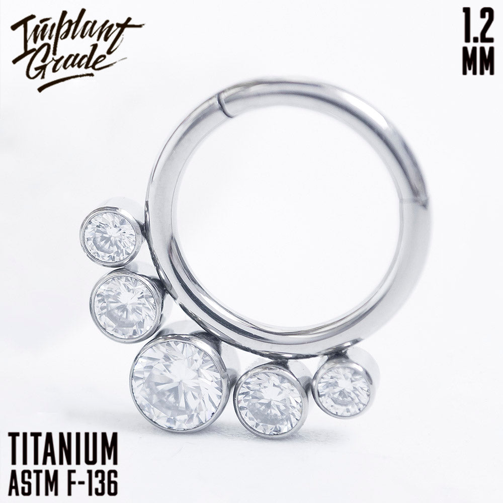 5 Stones Hinged Segment Ring 1.2 (16 G)