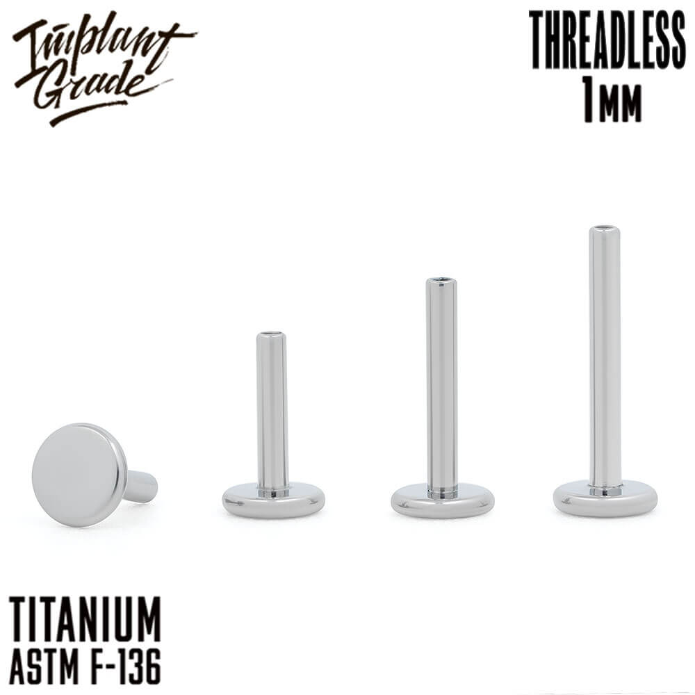 Threadless labret post 1 (18 G)