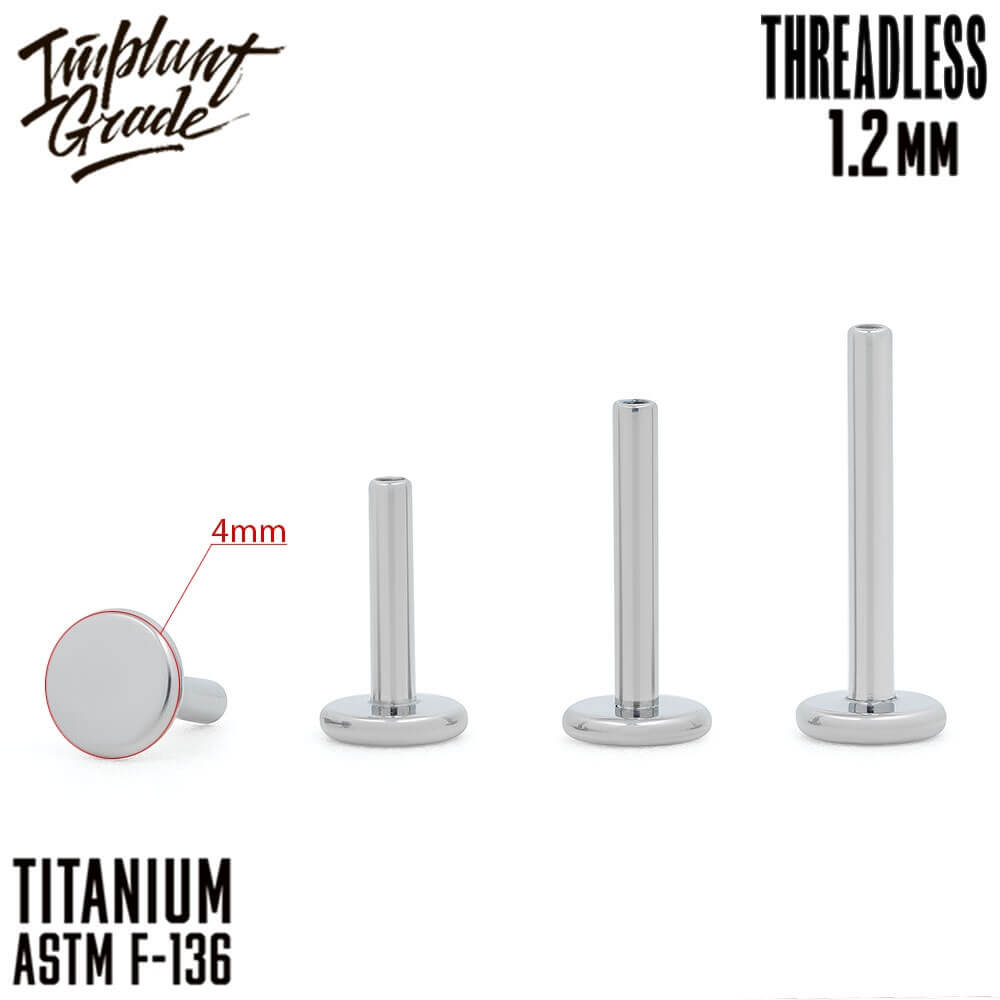 Threadless labret post 1.2 (16 G)