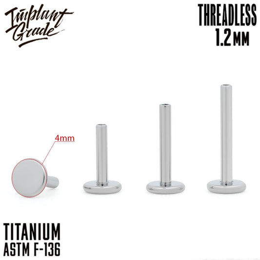 Threadless labret post 1.2 (16 G)