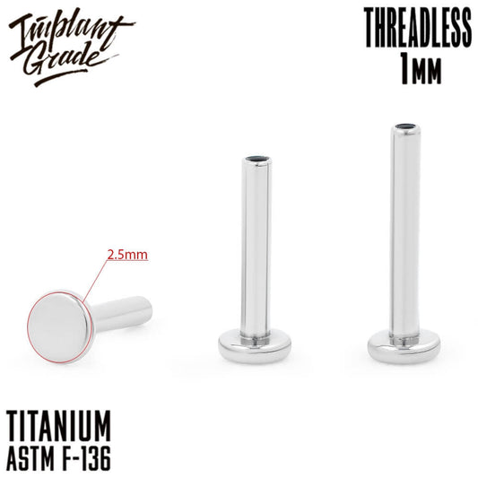 Threadless labret post mini 1 (18 G)