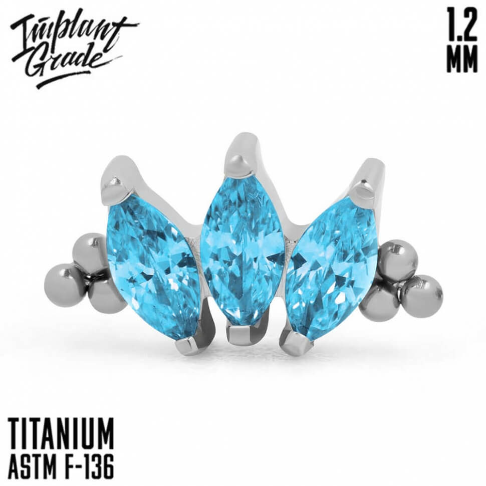 Marquise vol. 2 Bead Blue Zircon Cluster 1.2
