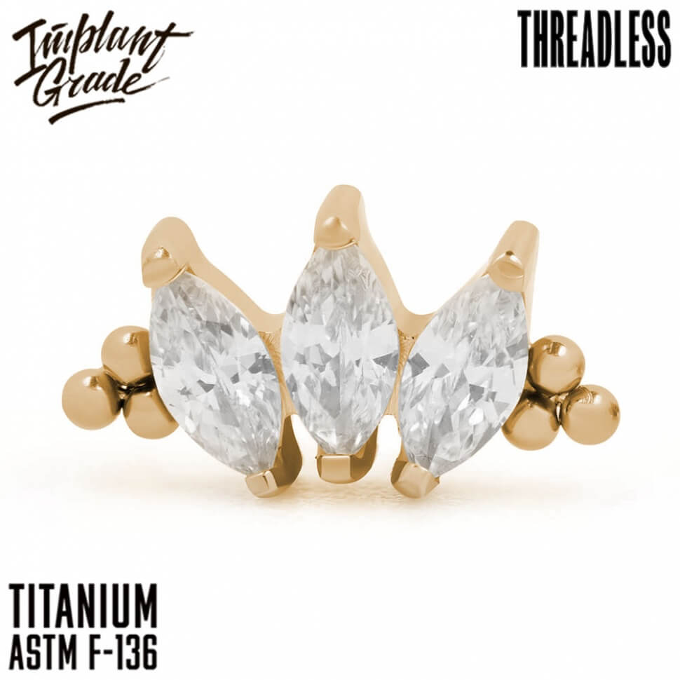Threadless Marquise vol.2 Bead Gold Cluster