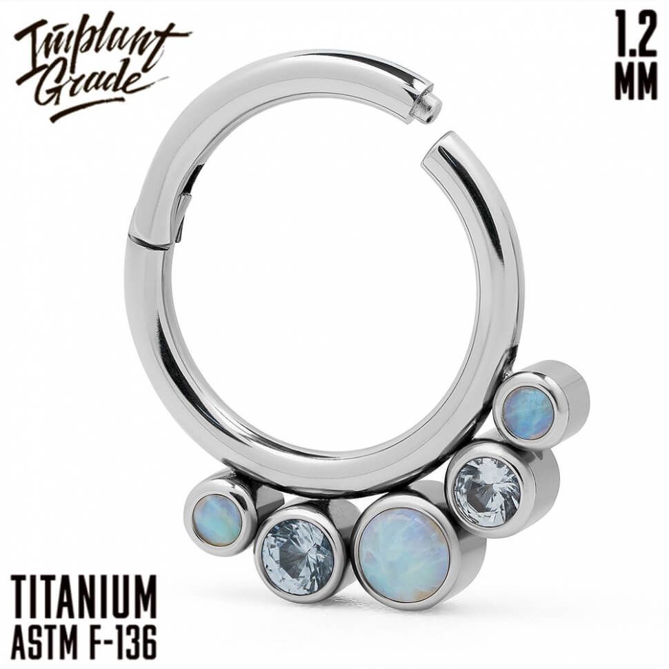 5 Stones Breeze Hinged Segment Ring 1.2 (16 G)