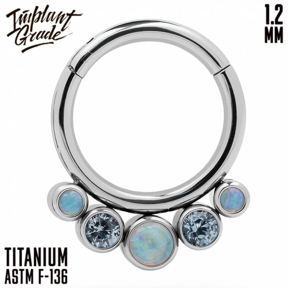 5 Stones Breeze Hinged Segment Ring 1.2 (16 G)