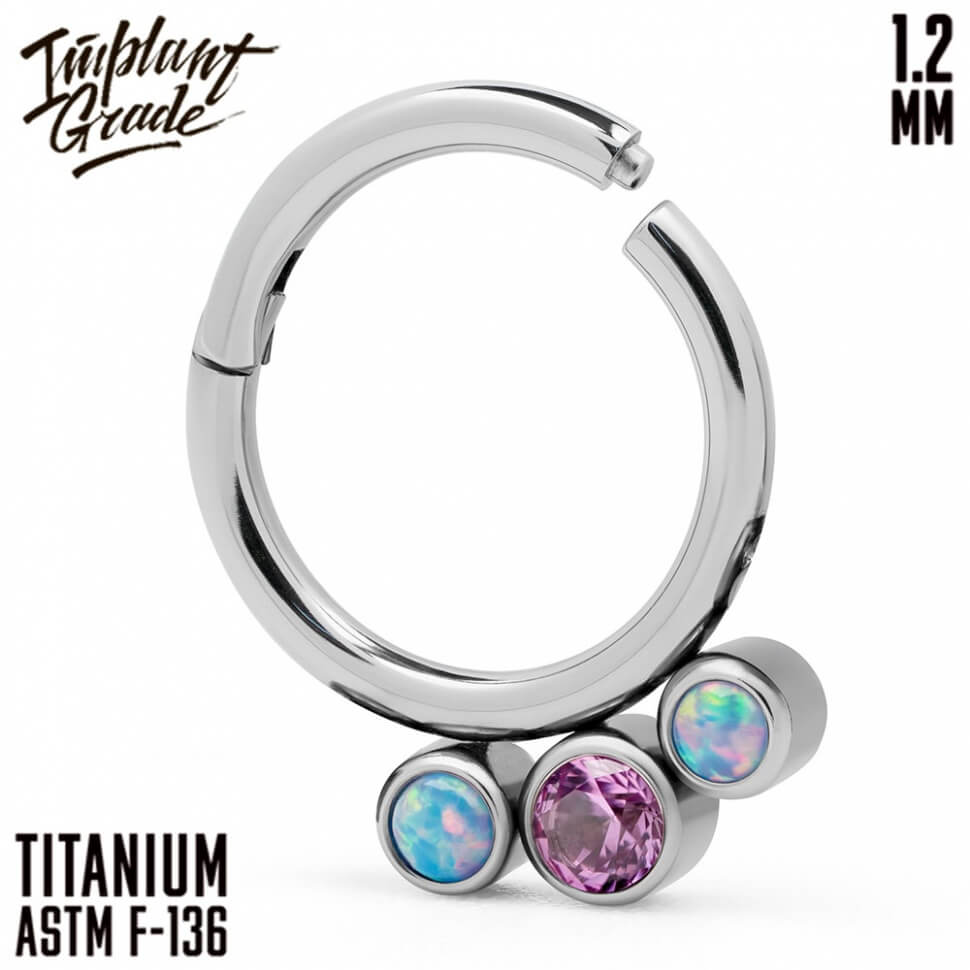 3 Stones Blossom Hinged Segment Ring 1.2 (16 G)