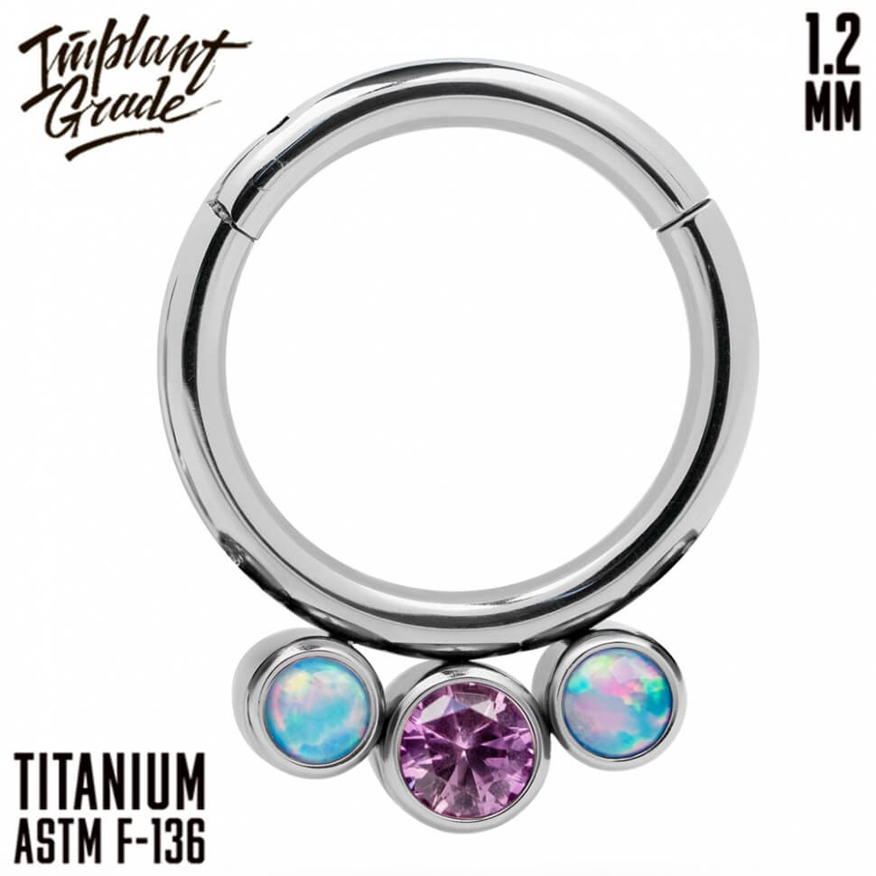 3 Stones Blossom Hinged Segment Ring 1.2 (16 G)