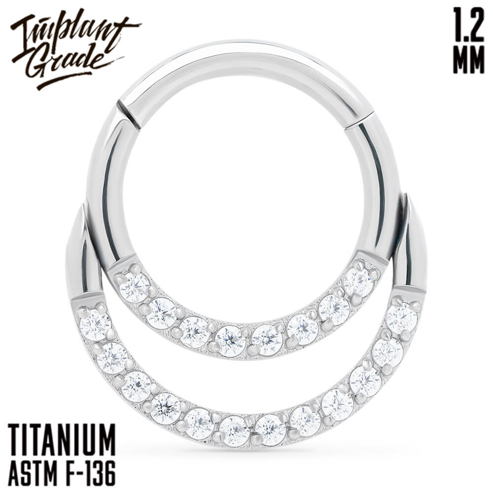 Duo Clear Hinged Segment Ring 1.2 (16 G)