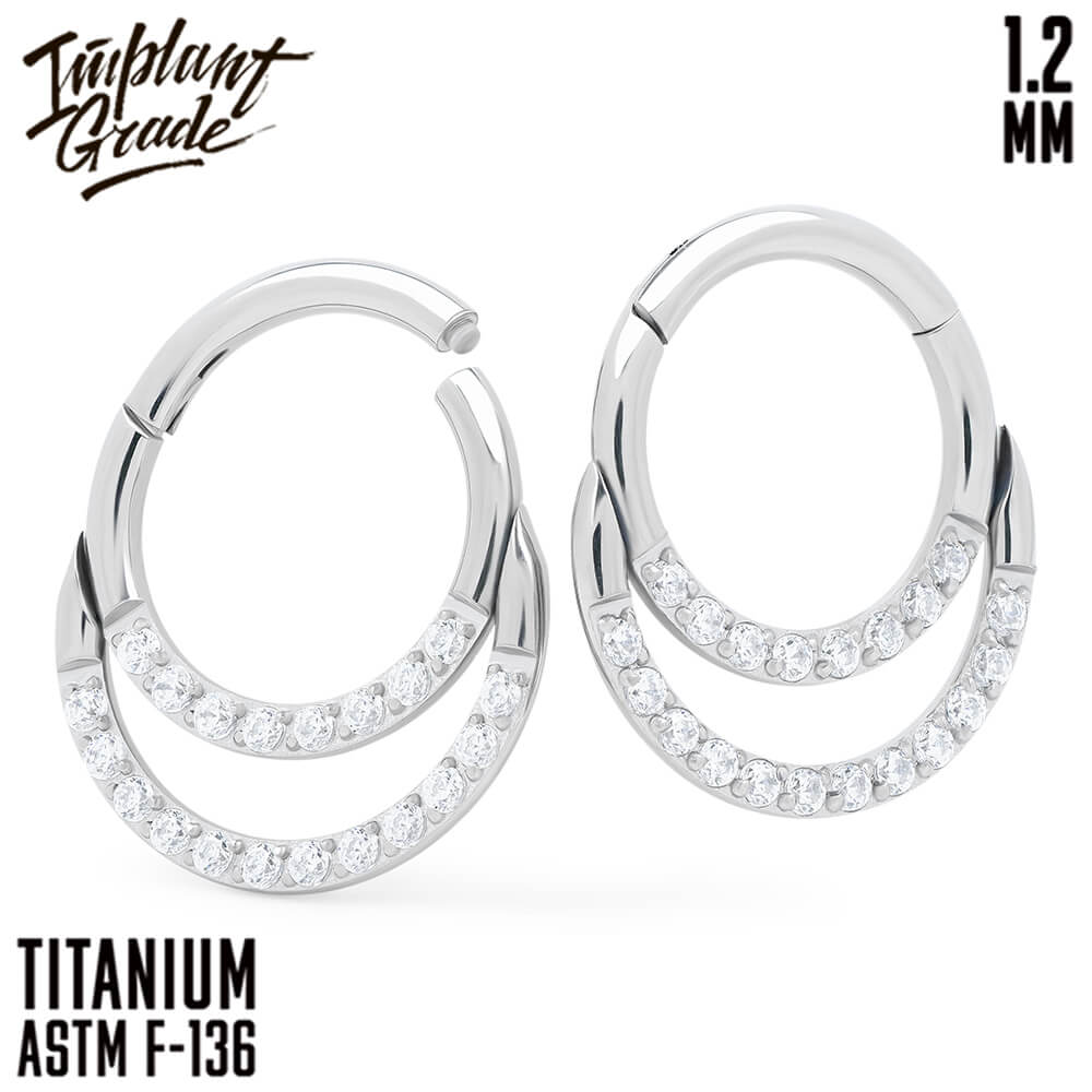 Duo Clear Hinged Segment Ring 1.2 (16 G)
