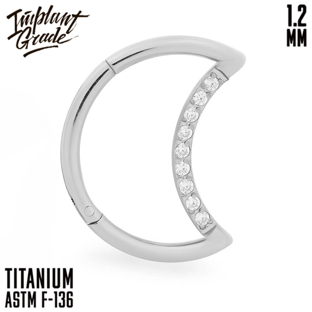 Crystal Moon Hinged Segment Ring 1.2 (16 G)