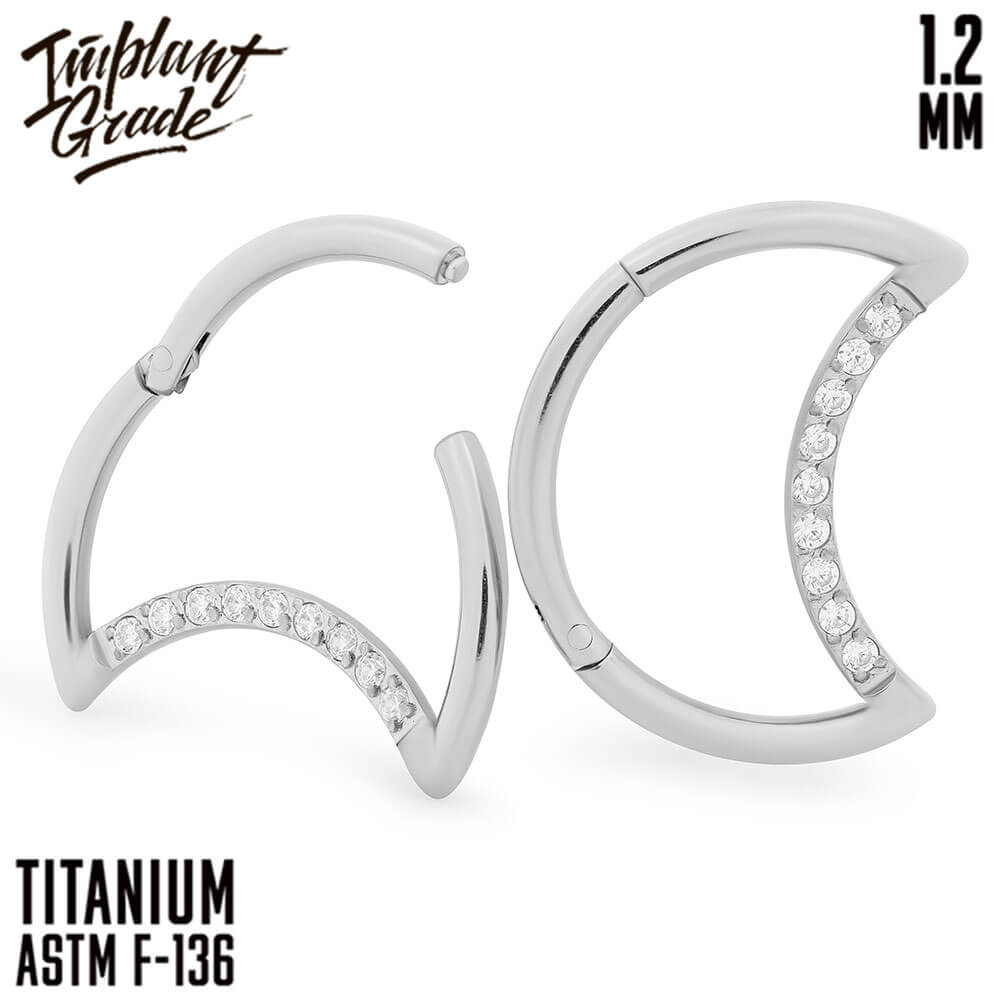 Crystal Moon Hinged Segment Ring 1.2 (16 G)