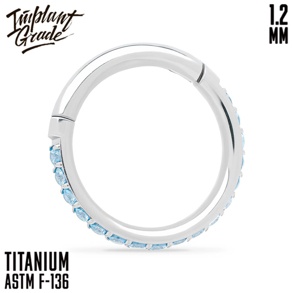 Twilight Aqua Hinged Segment Ring 1.2 (16 G)