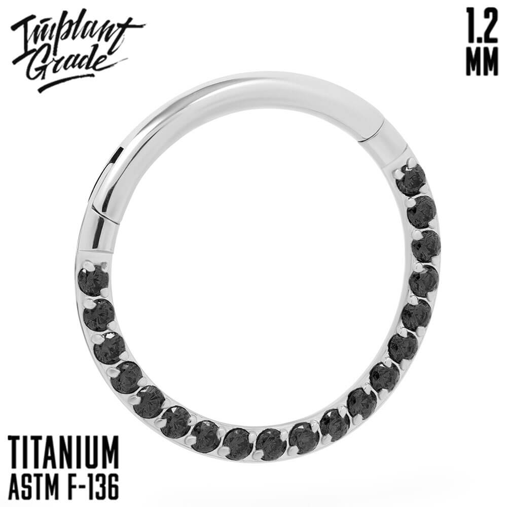 Side Black Hinged Segment Ring 1.2 (16 G)