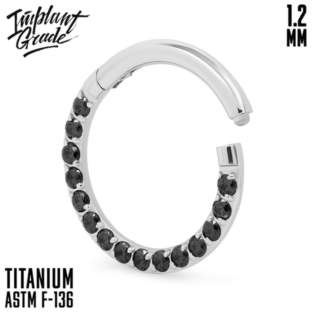 Side Black Hinged Segment Ring 1.2 (16 G)