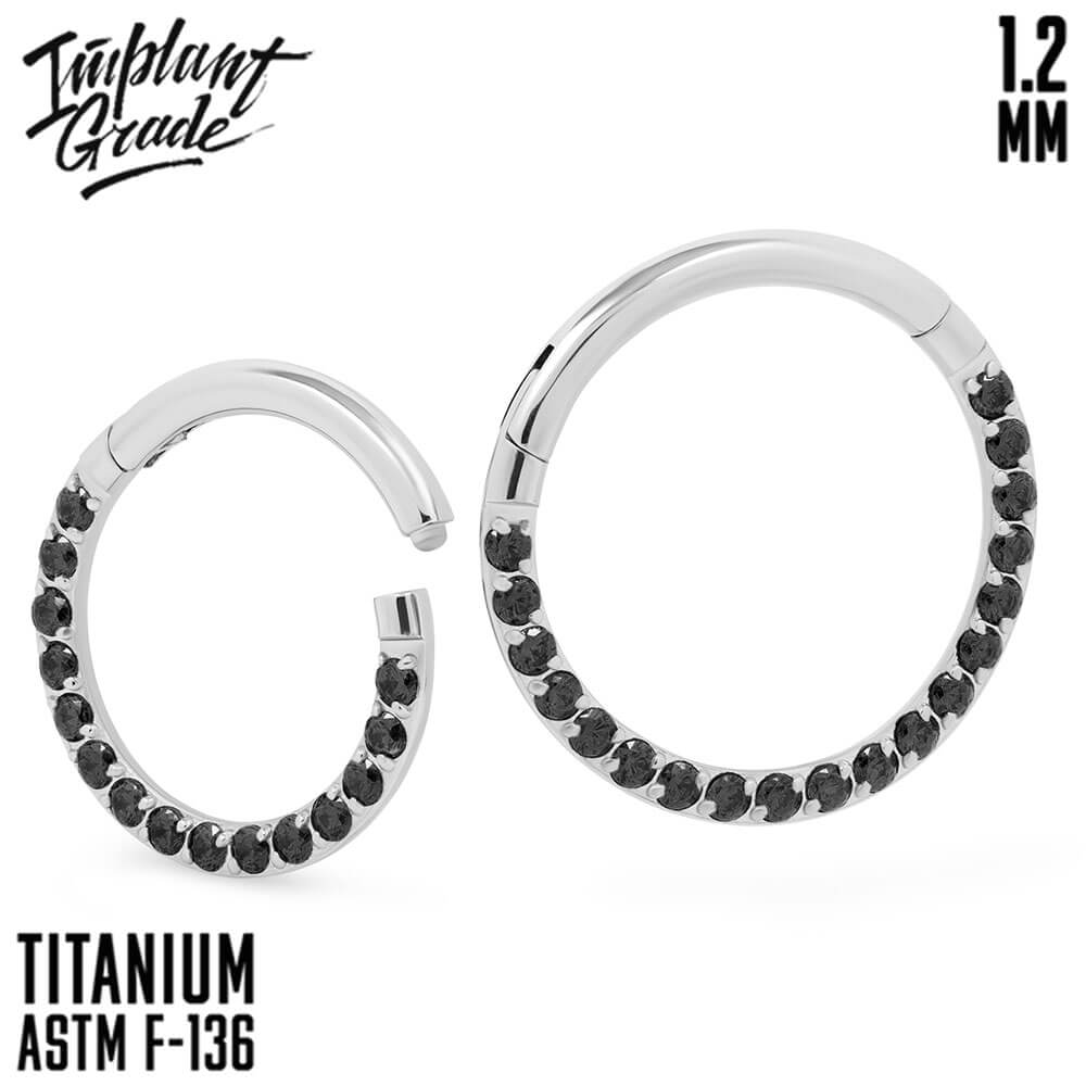 Side Black Hinged Segment Ring 1.2 (16 G)