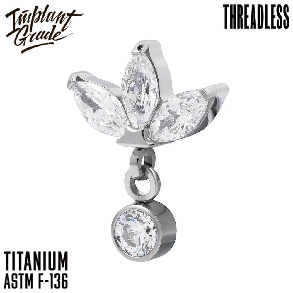 Threadless Pendant Leaf Cluster