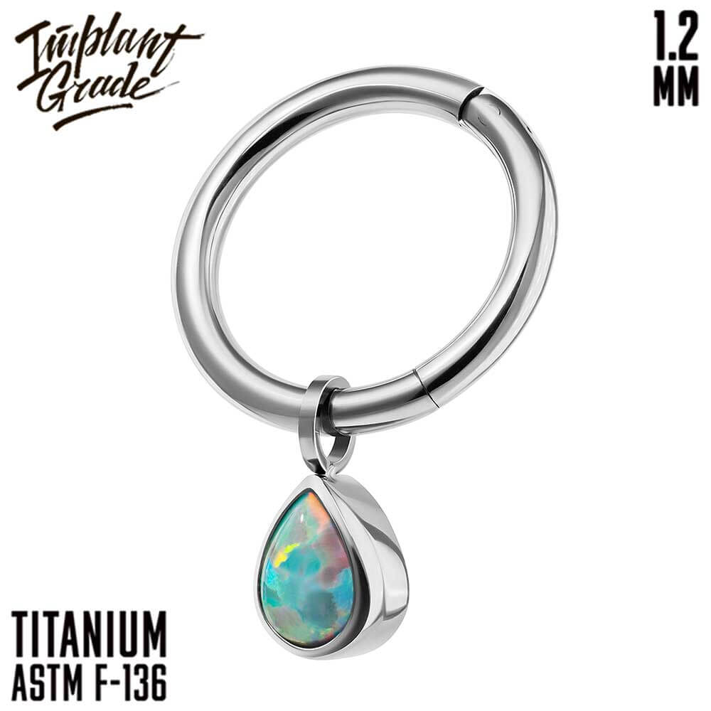 Drop Opal Hinged Segment Ring 1.2 (16 G)