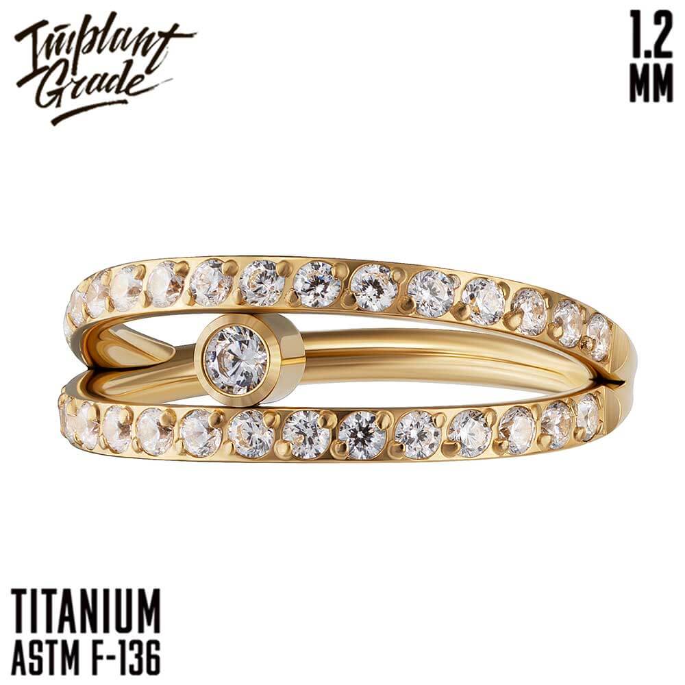 Princess Gold Hinged Segment Ring 1.2 (16 G)