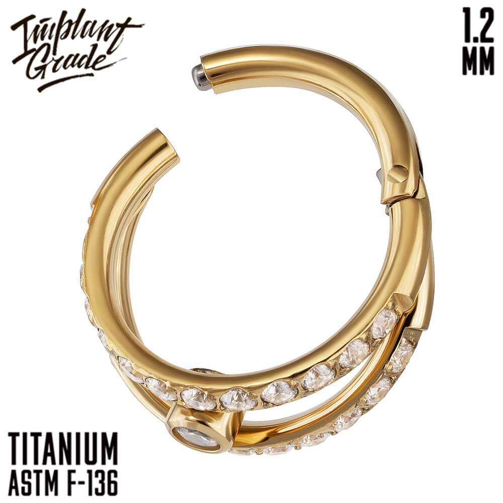 Princess Gold Hinged Segment Ring 1.2 (16 G)