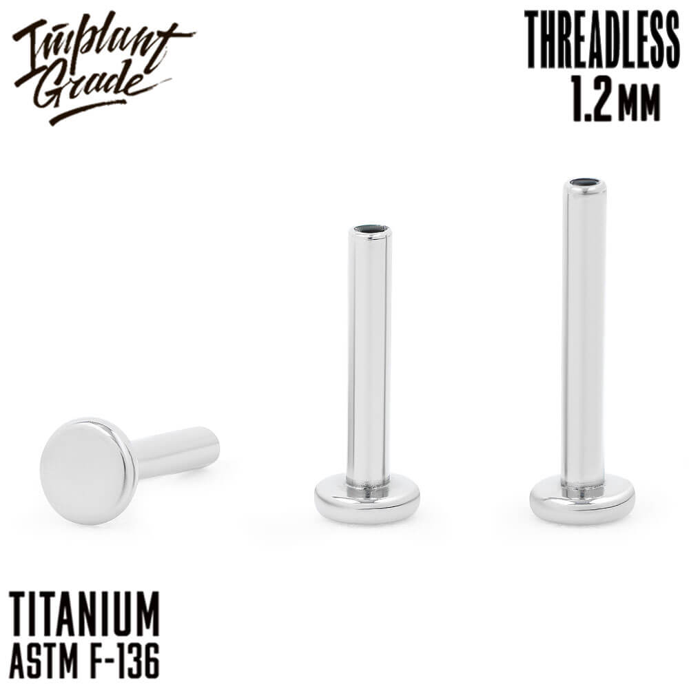 Threadless labret post mini 1.2 (16 G)