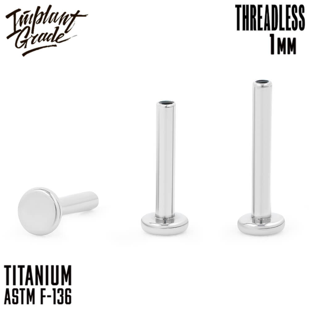 Threadless labret post mini 1 (18 G)