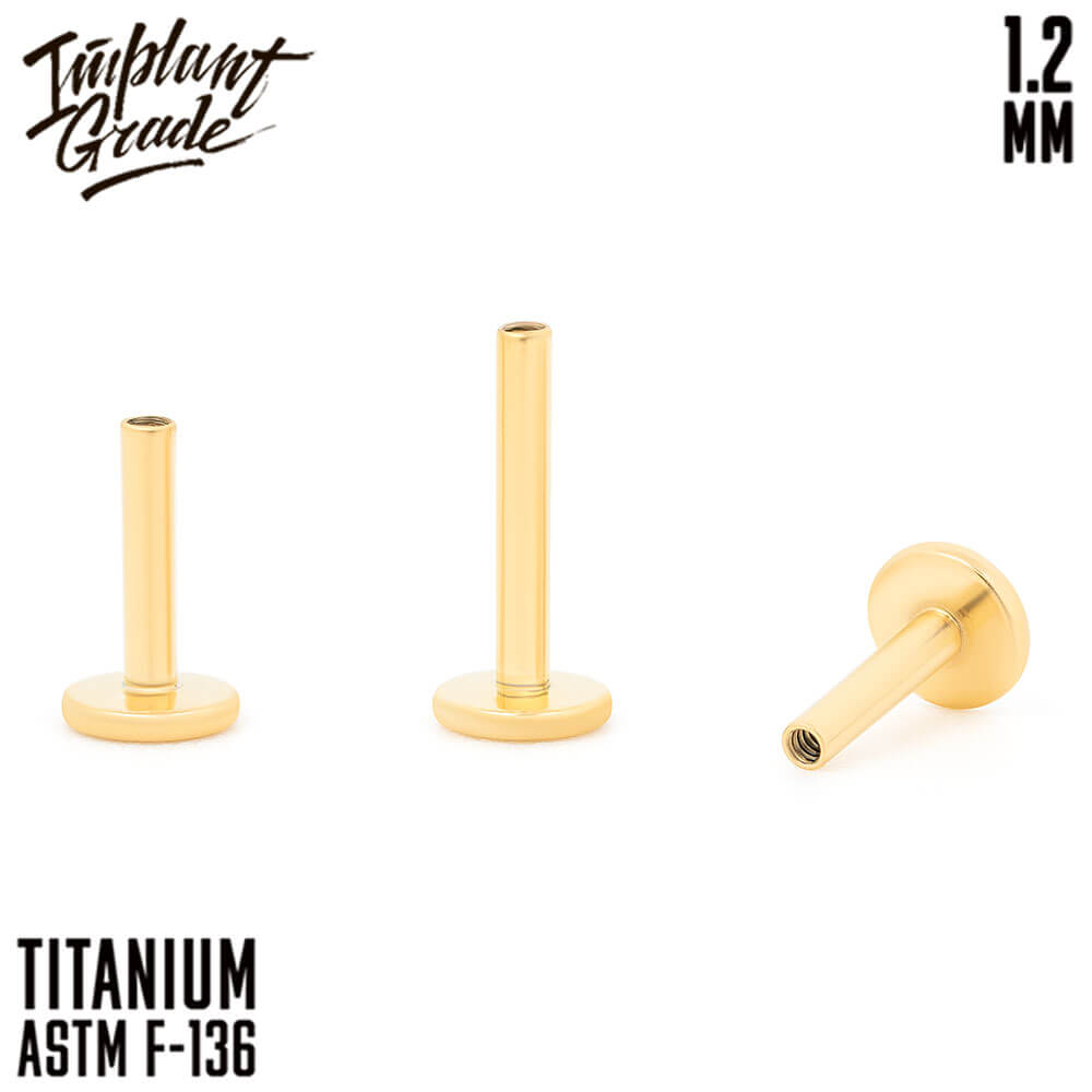 Gold labret post 1.2 (16 G)