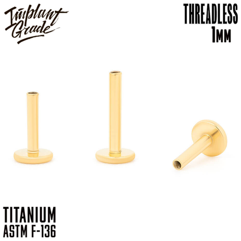Threadless Gold labret post 1 (18 G)