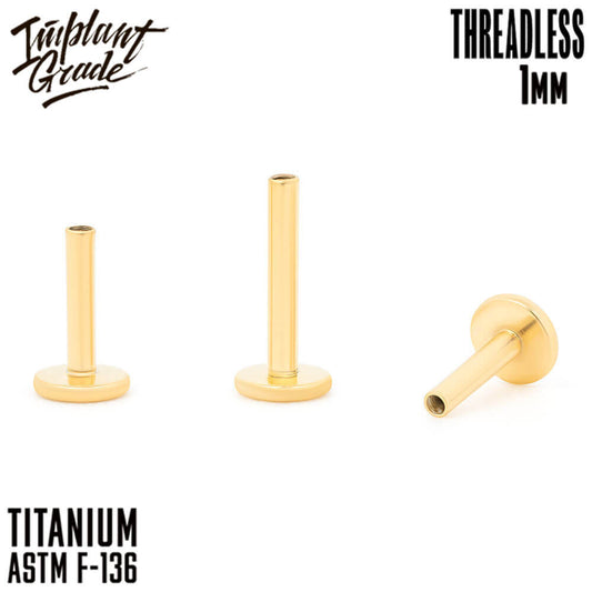Threadless Gold labret post 1 (18 G)