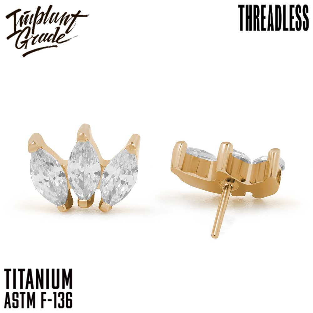 Threadless Marquise vol.2 Gold Cluster