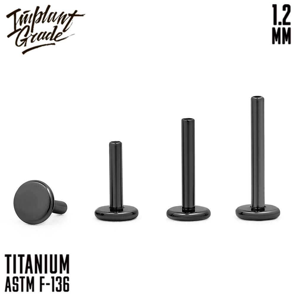 Black labret post 1.2 (16 G)