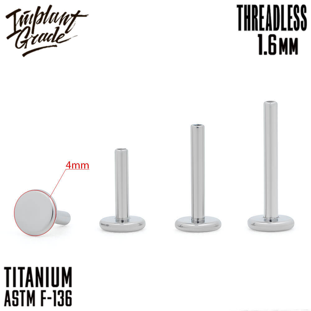 Threadless labret post 1.6 (14 G)