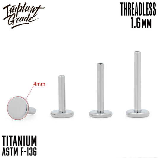 Threadless labret post 1.6 (14 G)