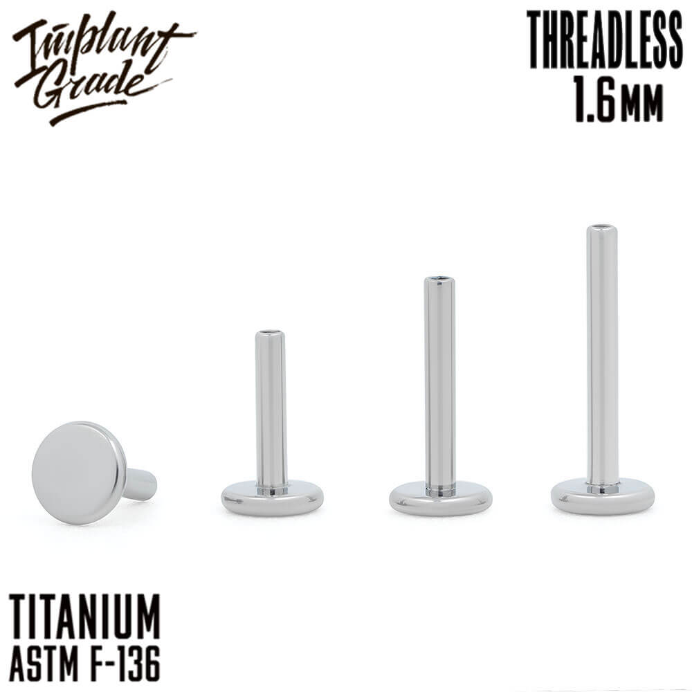 Threadless labret post 1.6 (14 G)