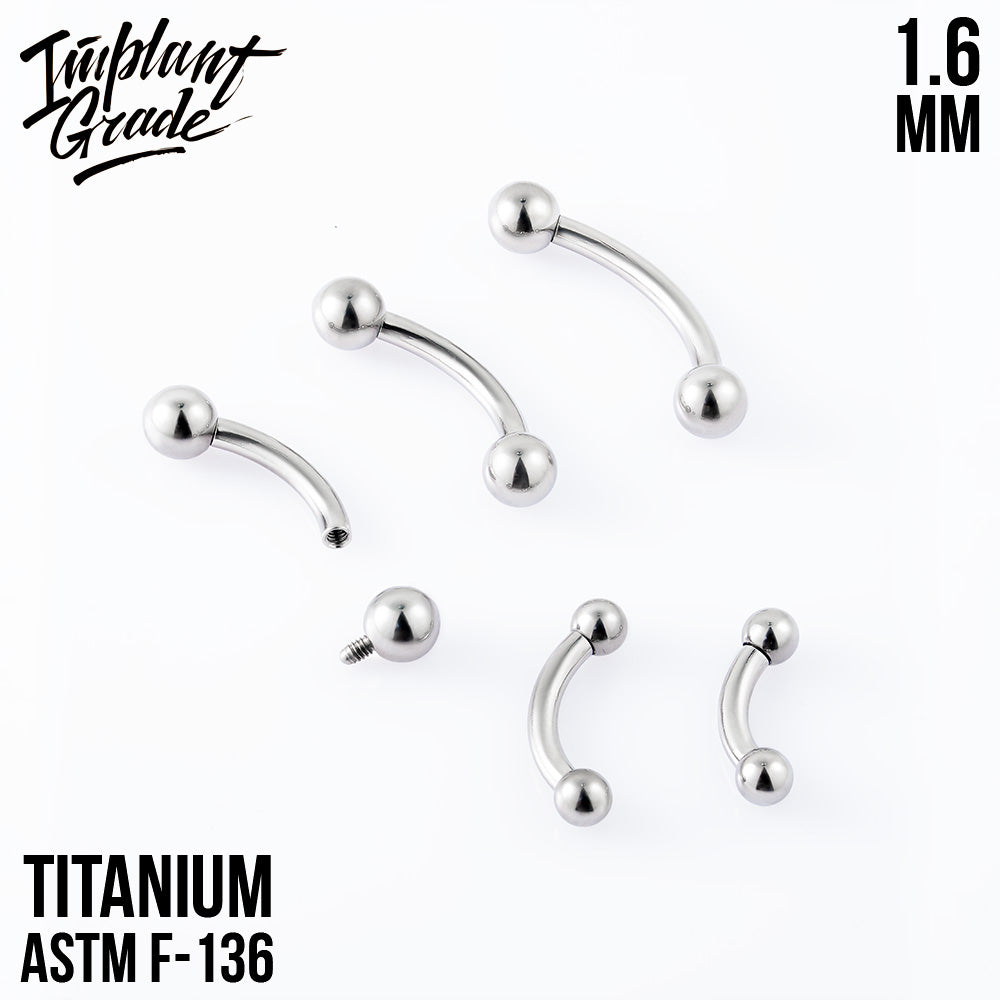 Curved barbell 1.6 (14 G)